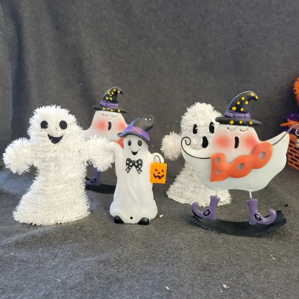 Halloween ghosts Lot 2 Tinsel 2 Metal 1 Plastic Party‎ Decor